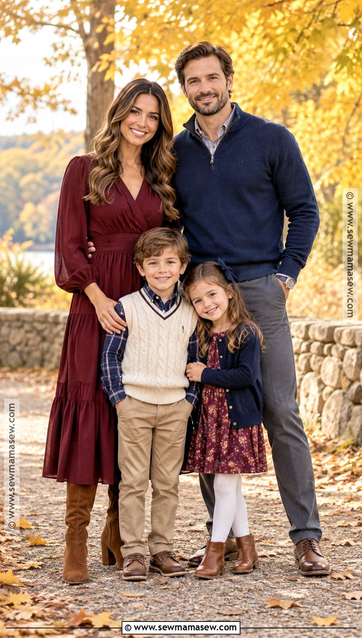 Burgundy And Navy Fall Family Photo Outfit - 25 fall family photos outfits