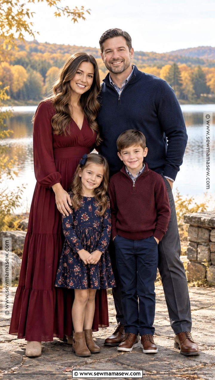 Burgundy And Navy Fall Family Picture Outfits - 15 fall outfits for family pictures