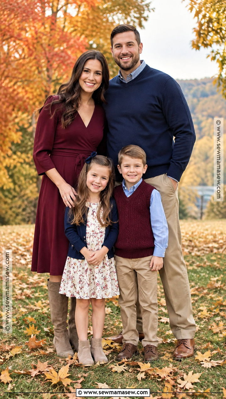 Burgundy And Navy Fall Family Session Outfit - 15 fall session outfits for family