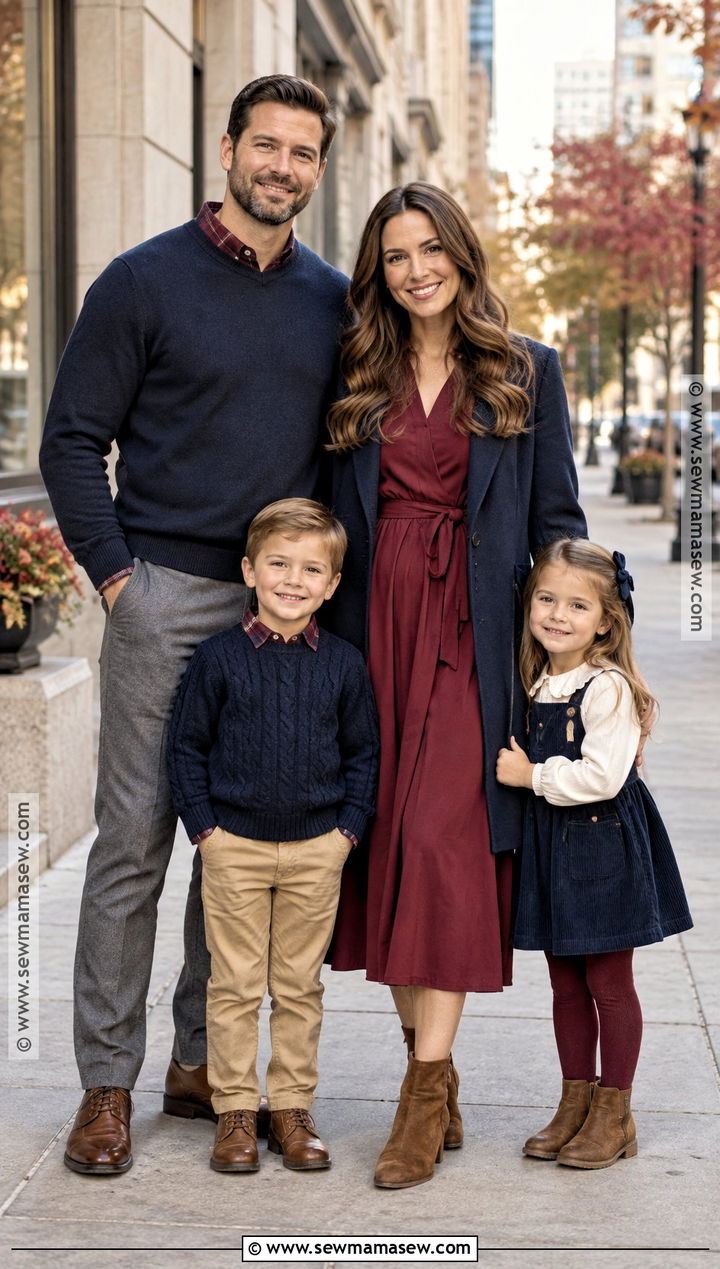 Burgundy And Navy Family Fall Picture Outfit - 25 family fall pictures outfits