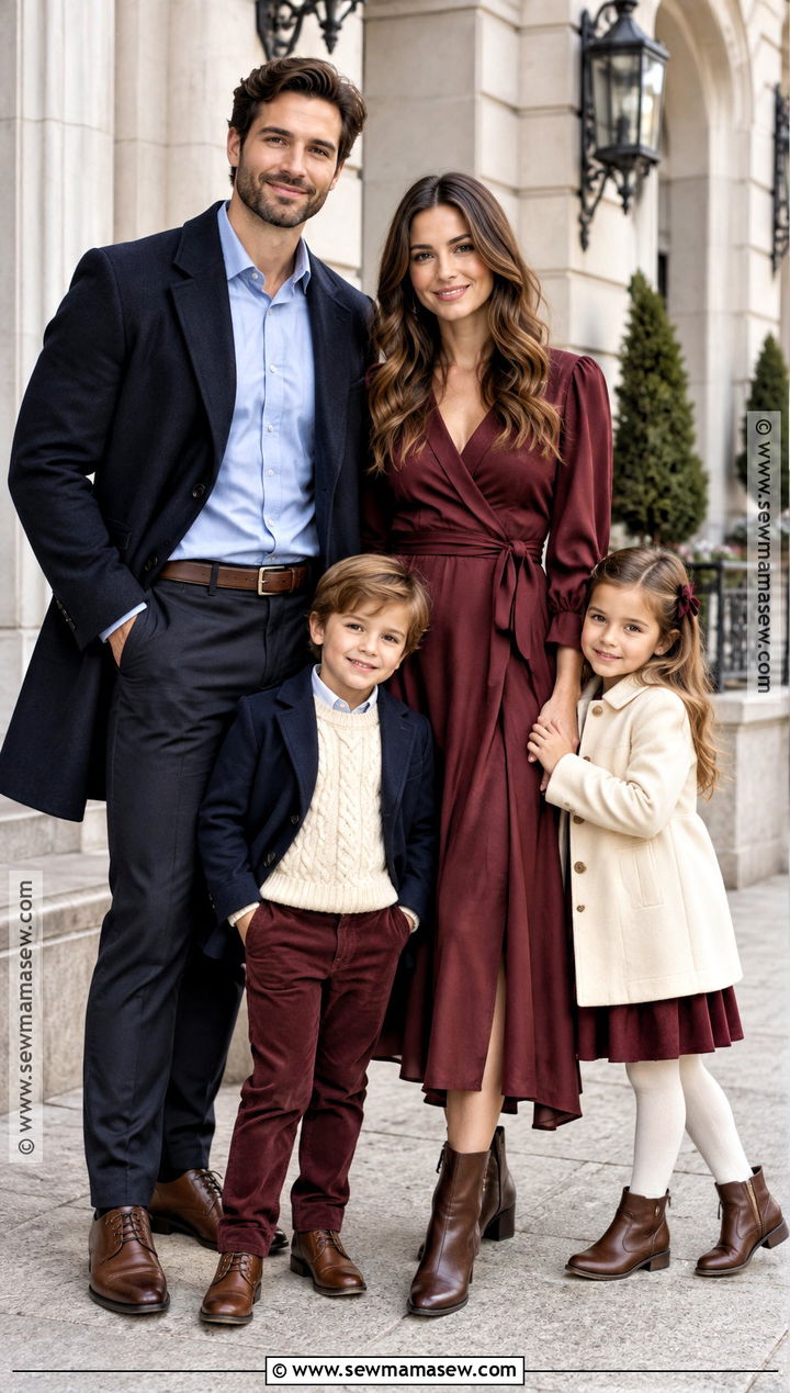 Burgundy And Navy November Family Photo Outfits - 20 november family pictures outfits