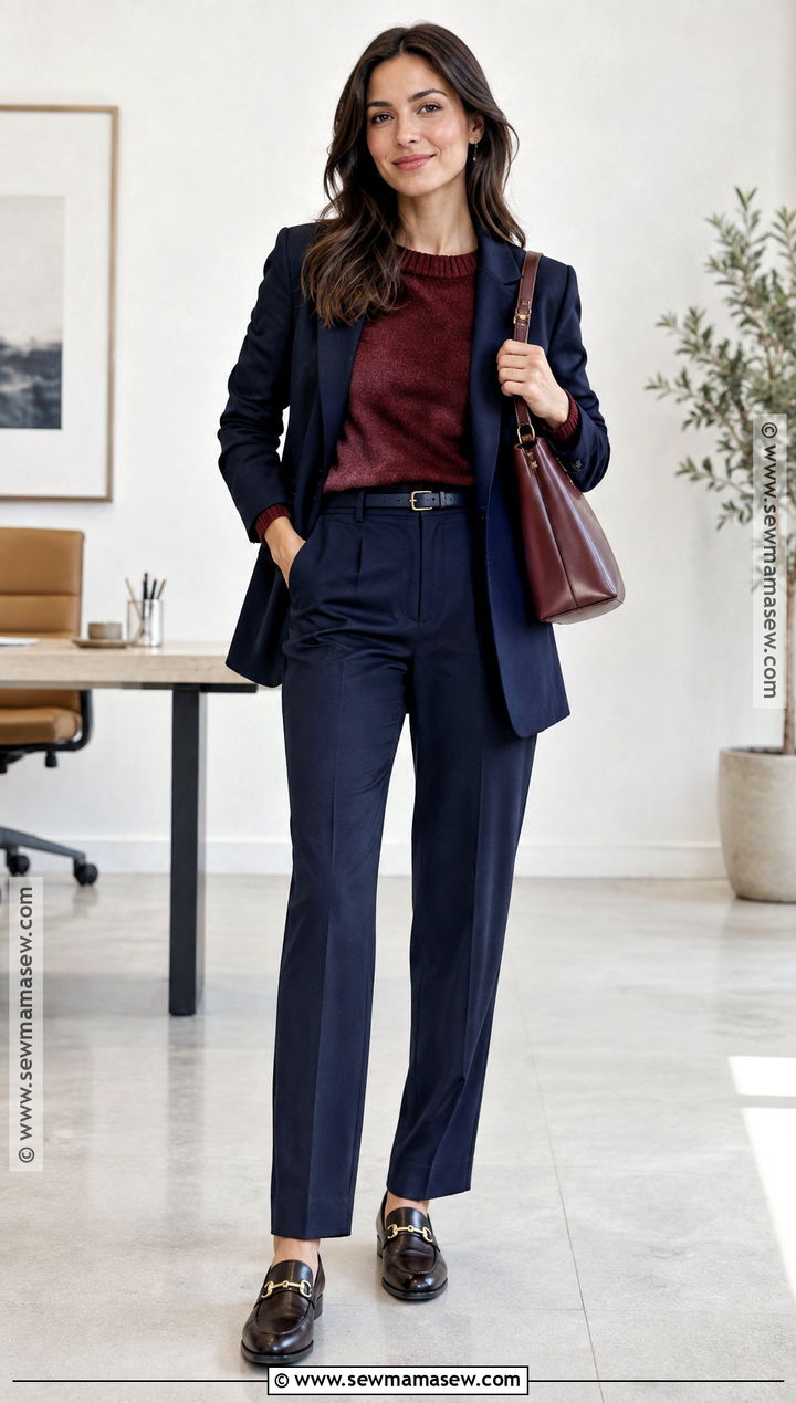 Burgundy And Navy Outfit - 15 fall color combinations clothes