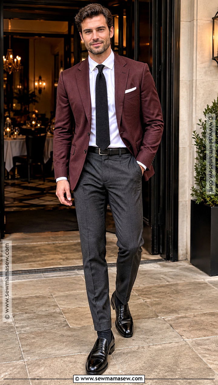 Burgundy Blazer Fall Wedding Attire - 20 mens fall wedding attire ideas