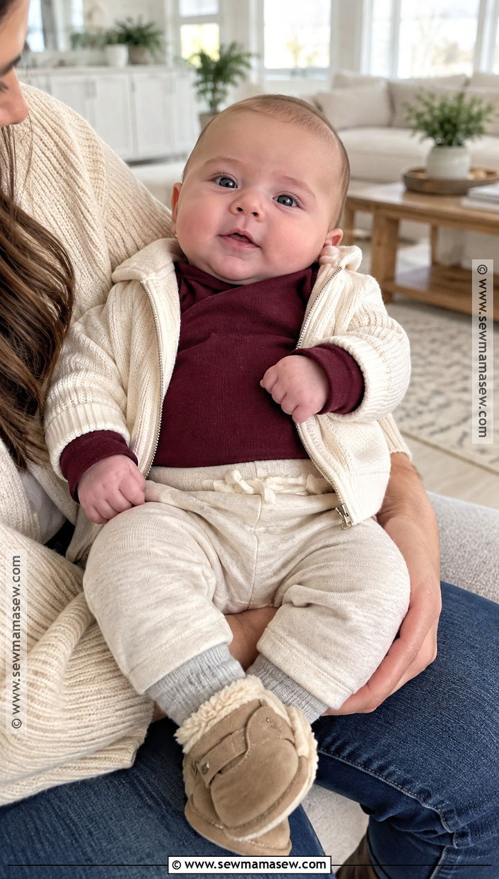 Burgundy Bodysuit And Joggers Outfit - 15 november newborn outfits