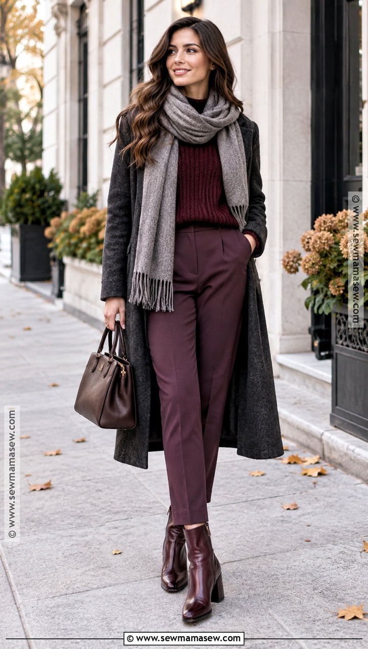 Burgundy Boots With Monochrome Fall Outfit - 20 Fall Boots for Women