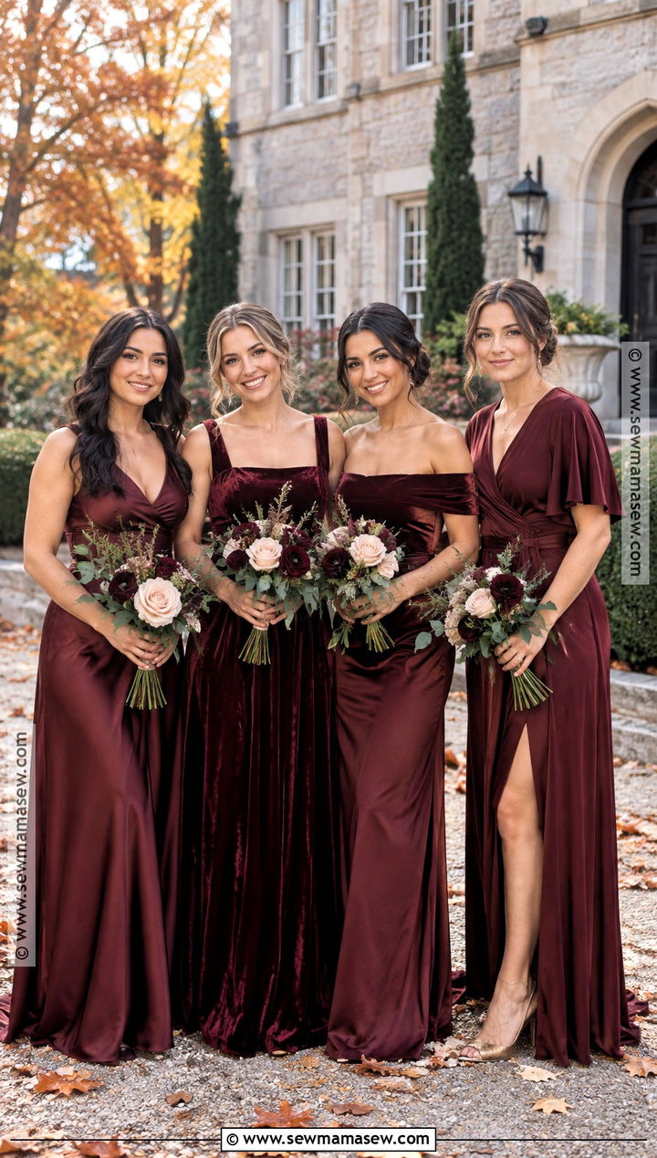 Burgundy Bridesmaid Dresses - 15 bridesmaid dress colors fall ideas