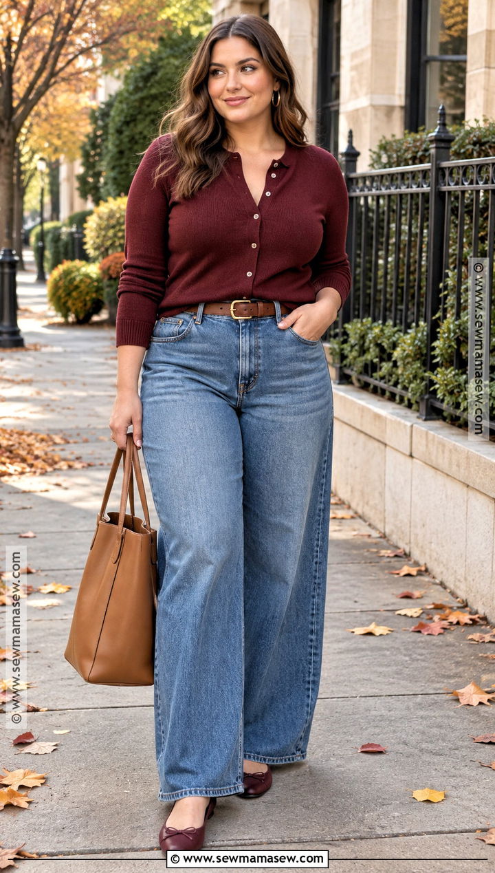 Burgundy Cardigan Fall Outfit - 15 trendy fall outfits 2026
