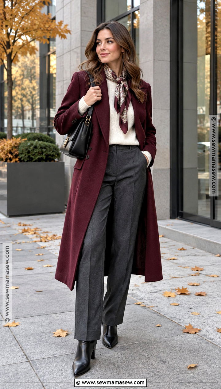 Burgundy Coat Fall Outfit - 25 fall styles