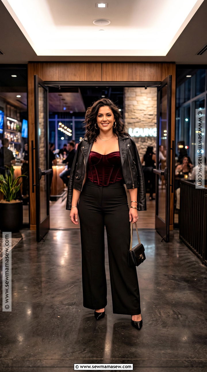 Burgundy Corset Top October Club Outfit - 15 October Club Outfits