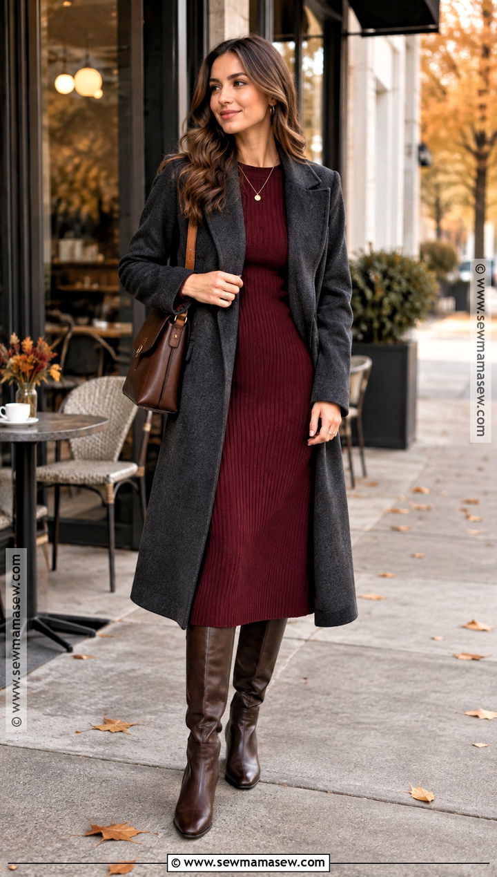 Burgundy Fall Outfit - 15 Fall Color Wardrobe Ideas