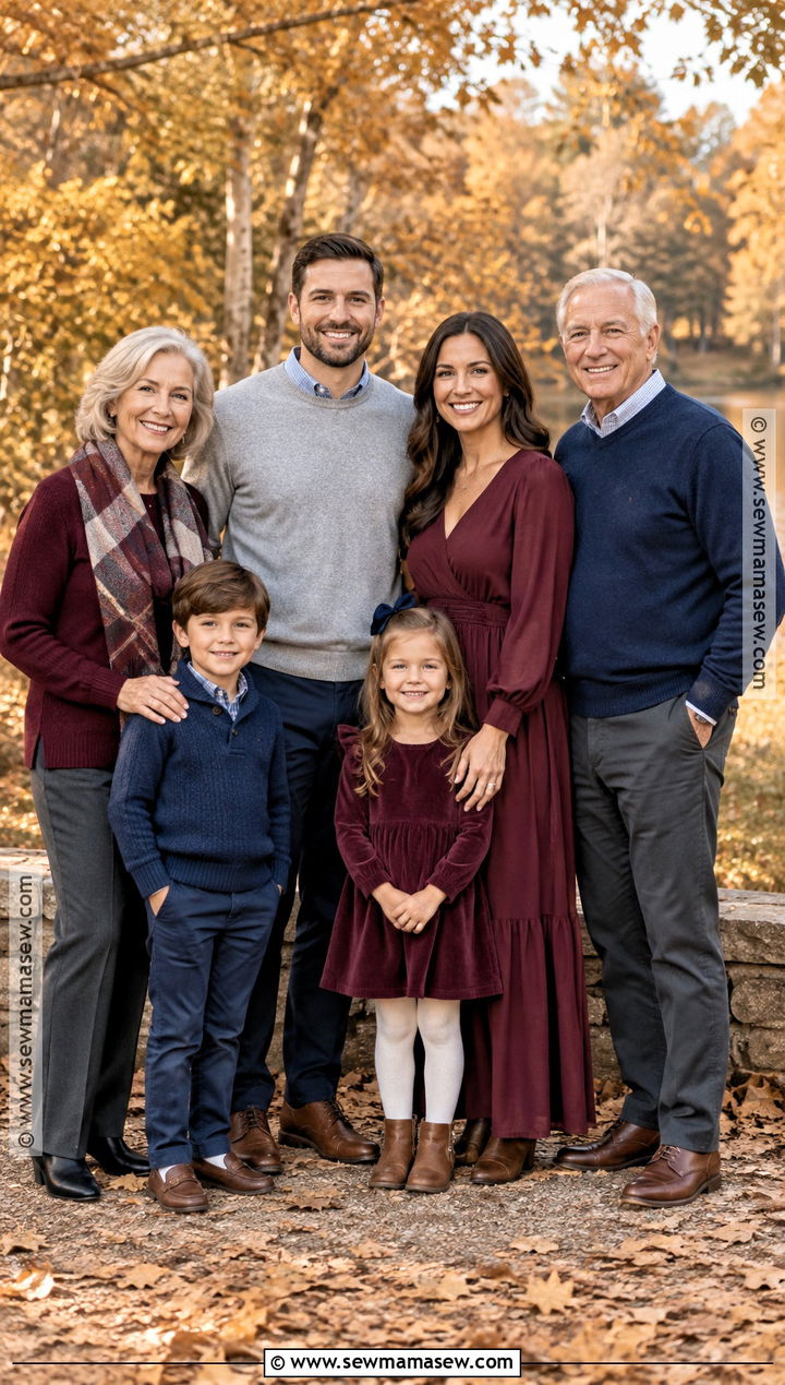 Burgundy Gray And Navy Fall Family Photo Outfits - 25 fall family photo outfits