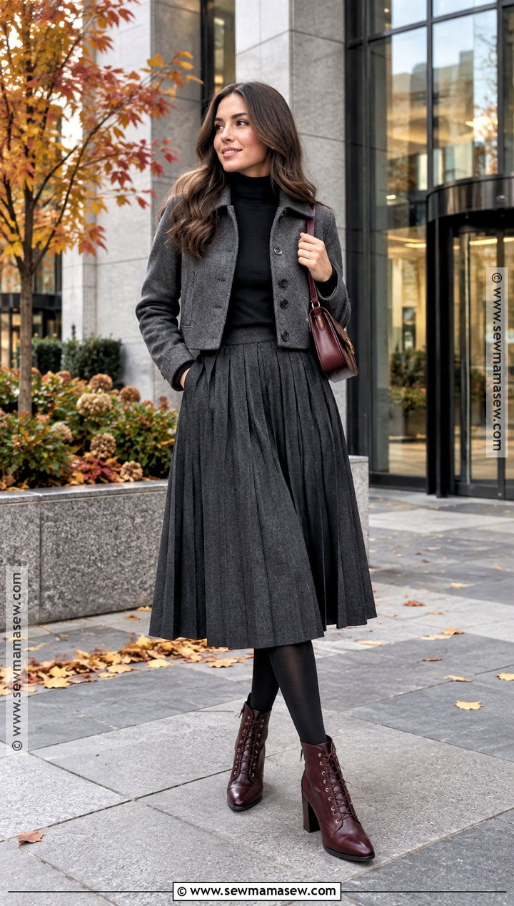 Burgundy Heeled Lace Up Fall Boots Outfit - 15 Lace Up Fall Boots