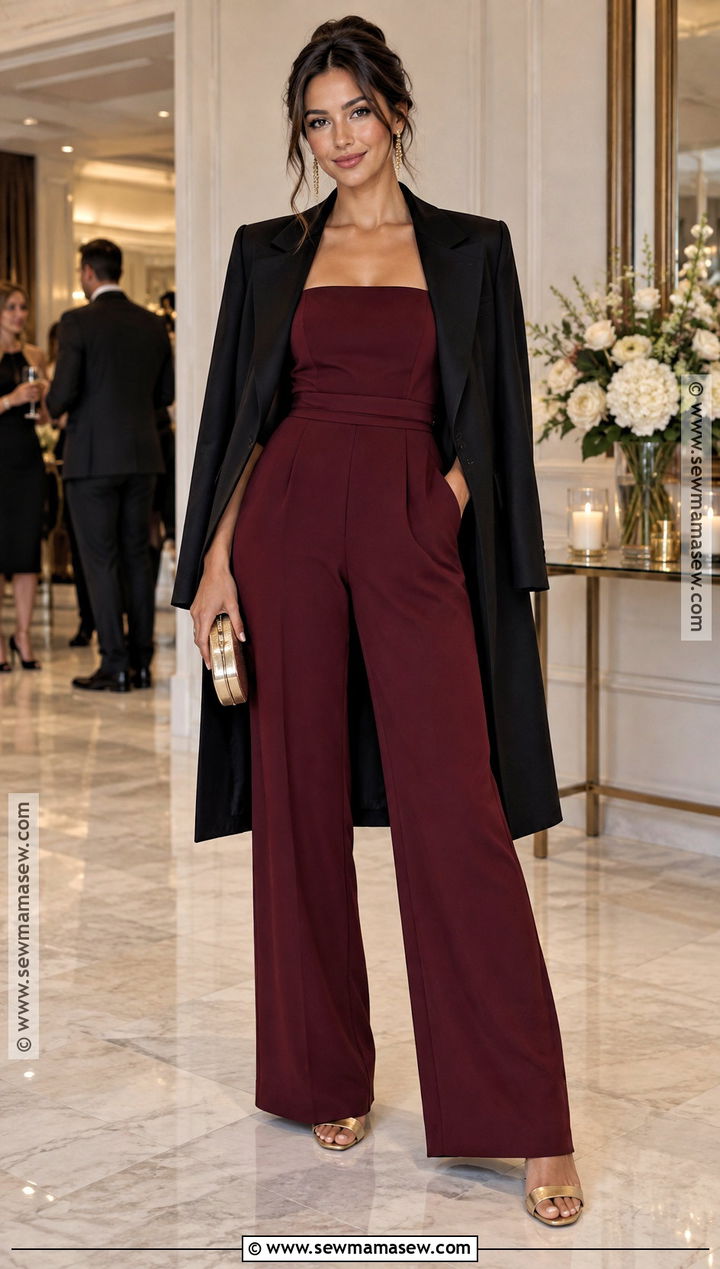 Burgundy Jumpsuit Fall Formal Outfit - 20 fall outfits formal