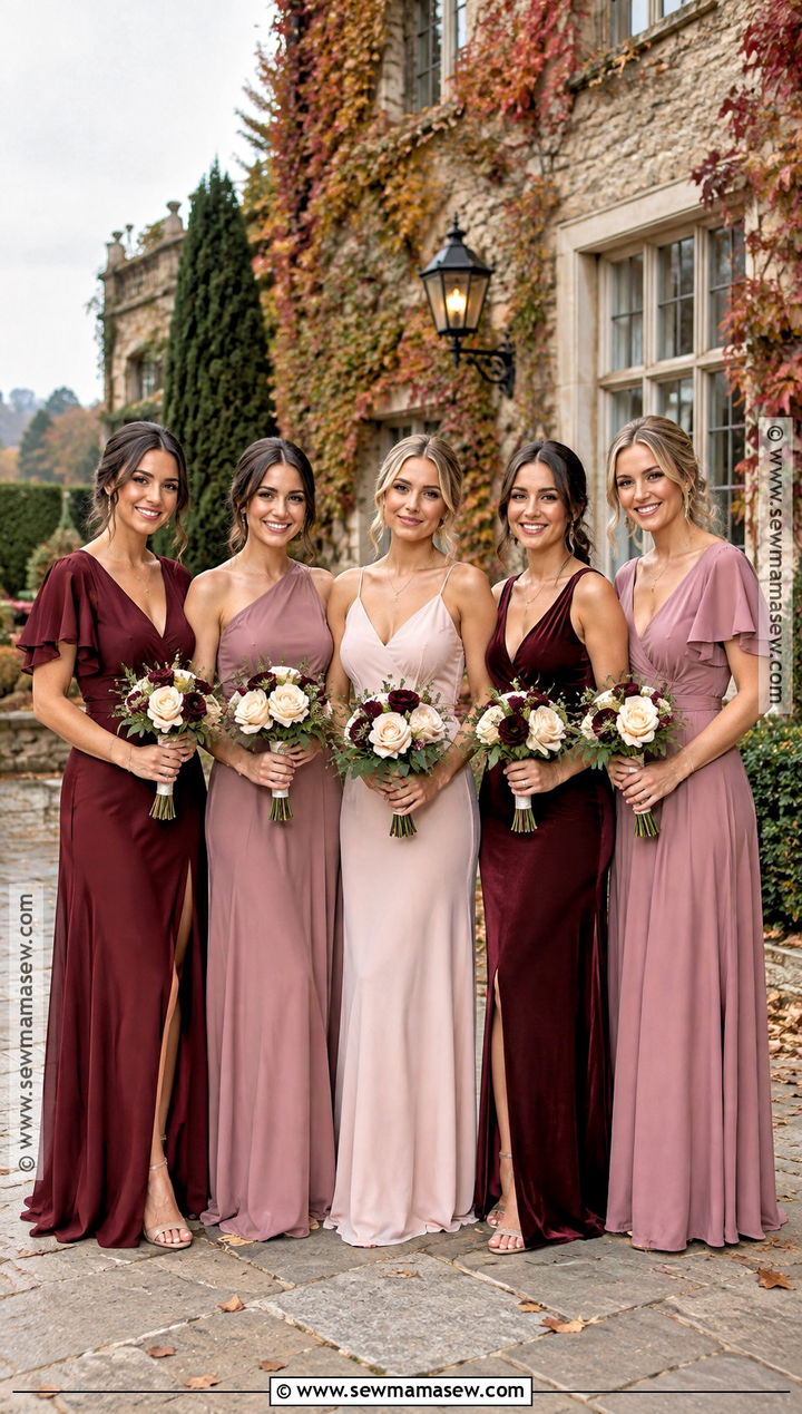 Burgundy Mauve And Blush Bridesmaid Dresses - 15 Mix And Match Bridesmaid Dresses Fall Color Palettes