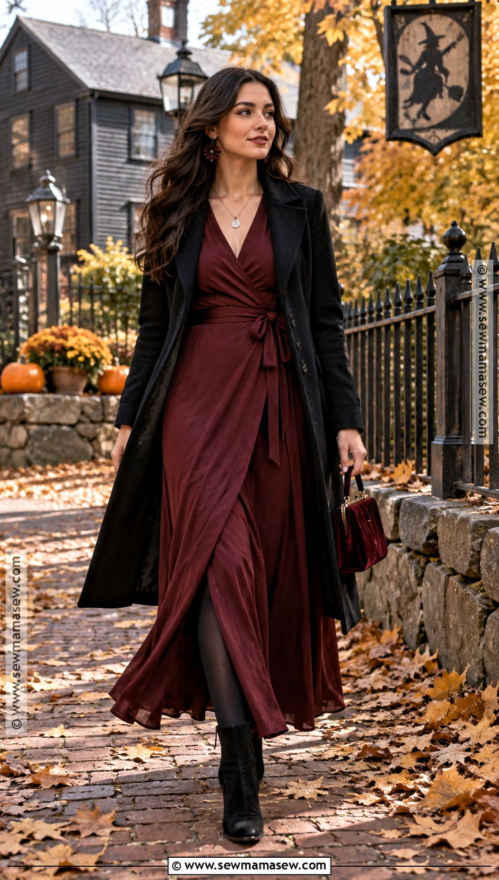 Burgundy Maxi Dress Salem Witch Outfit - 20 salem outfits fall witch