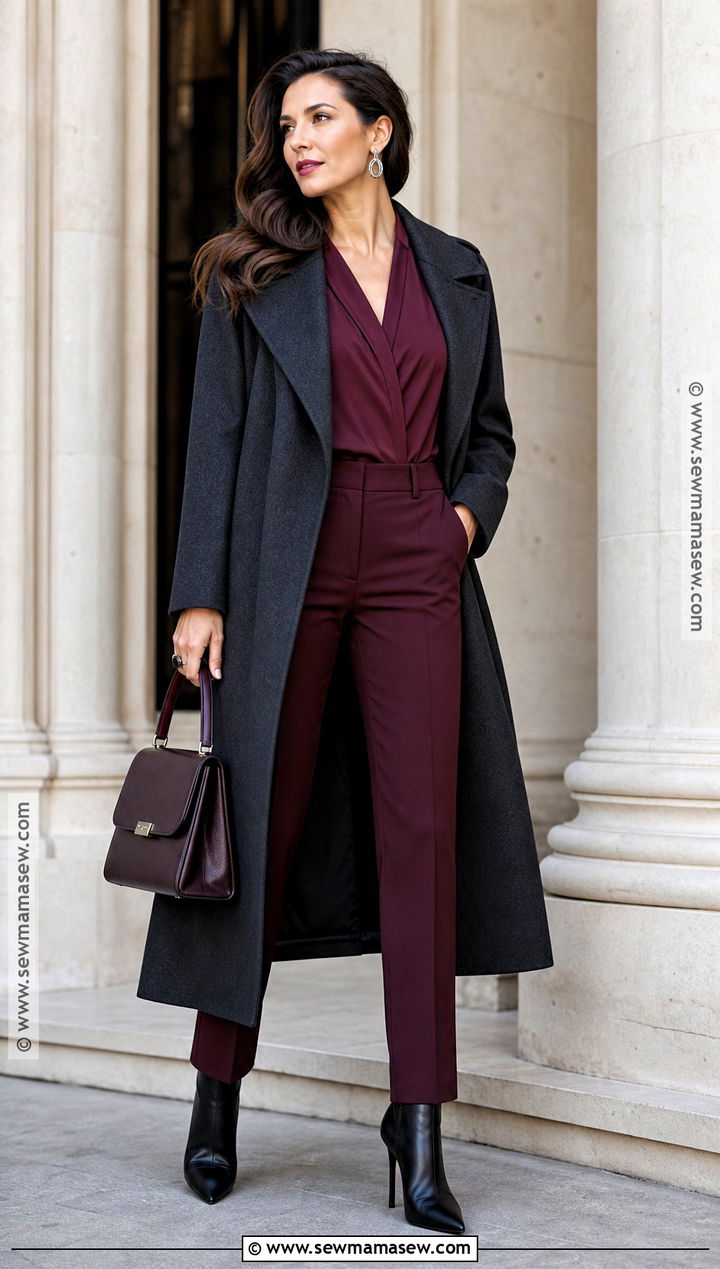 Burgundy Monochrome Vampire Outfit - 50 vampire outfit ideas