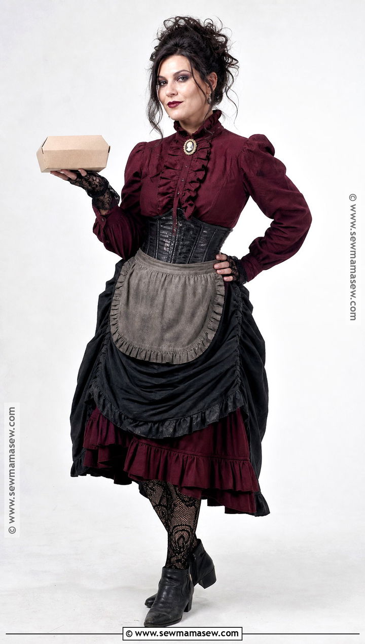Burgundy Mrs Lovett Costume With Ruffled Skirt - 30 mrs lovett costume ideas