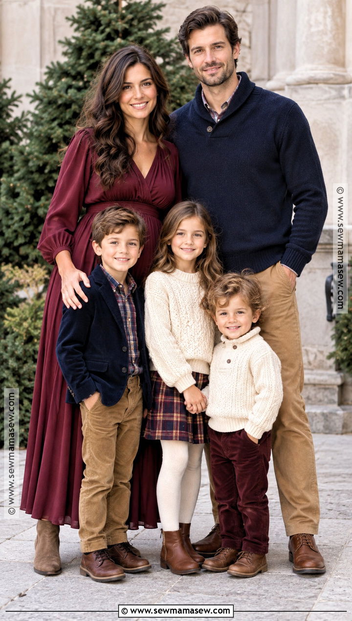 Burgundy Navy And Camel Fall Family Photo Outfits - 15 family photo outfit fall color schemes ideas