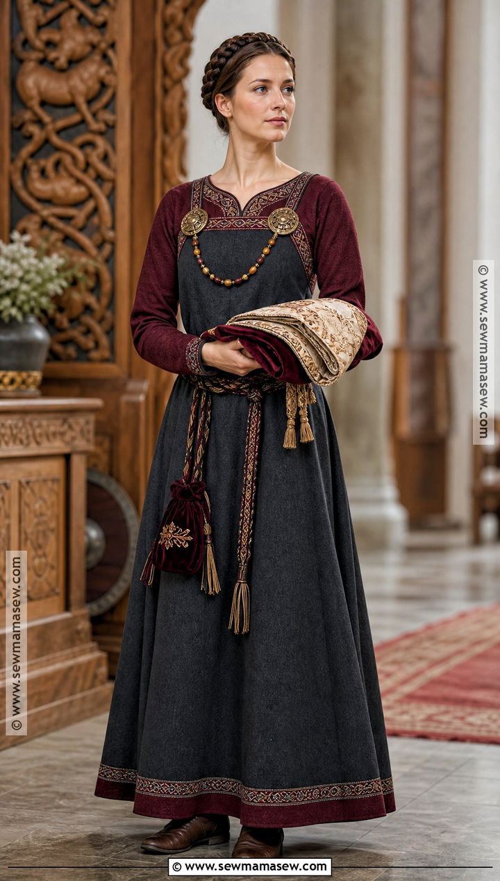 Burgundy Noble Viking Costume - 35 viking costume ideas for females