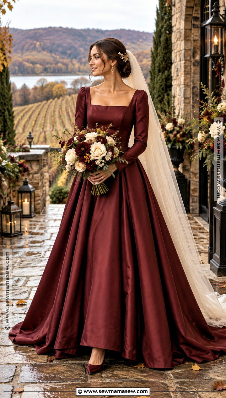 Burgundy November Wedding Dress - 25 november wedding dress ideas