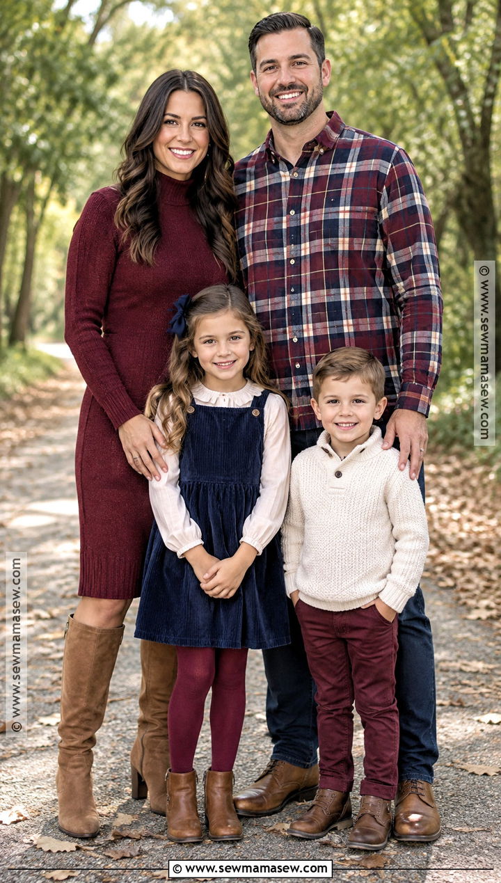 Burgundy Plaid Family Picture Outfit - 20 fall family pictures outfits burgundy