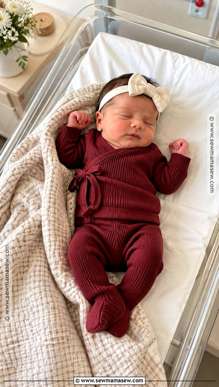 Burgundy Ribbed Set Baby Girl Fall Coming Home Outfit - 15 baby girl coming home outfit fall ideas