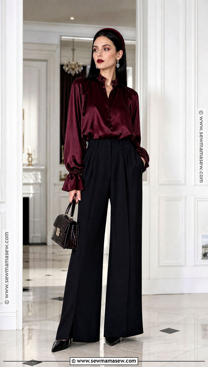 Burgundy Satin Vampire Outfit - 40 vampire outfit ideas for females