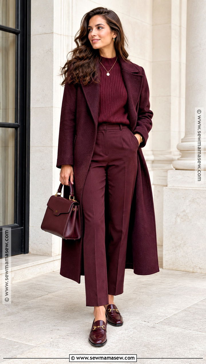 Burgundy Shoes With Monochrome Outfit - 15 Fall 2026 Shoes for Women
