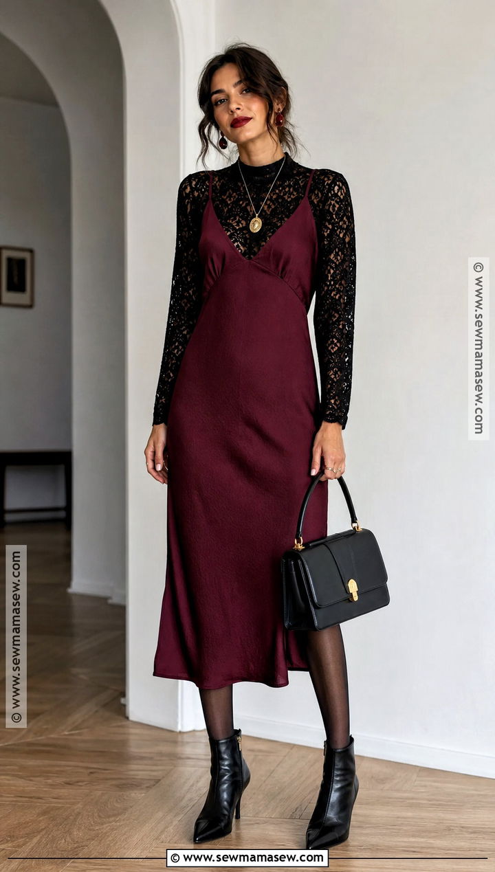 Burgundy Slip Dress Love Witch Outfit - 30 love witch outfit ideas