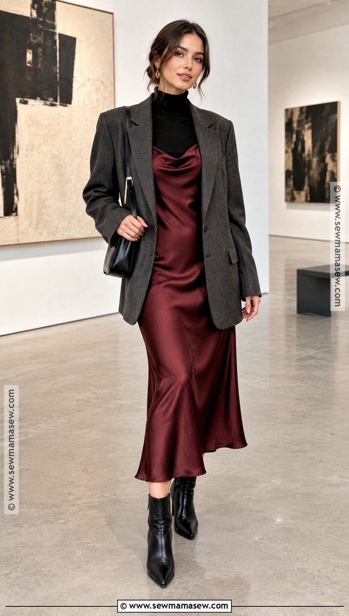 Burgundy Slip Dress Outfit - 15 fall 2026 dress outfits