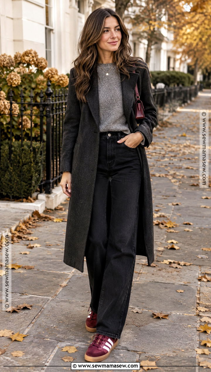 Burgundy Sneakers With Black Denim - 20 sneakers for fall