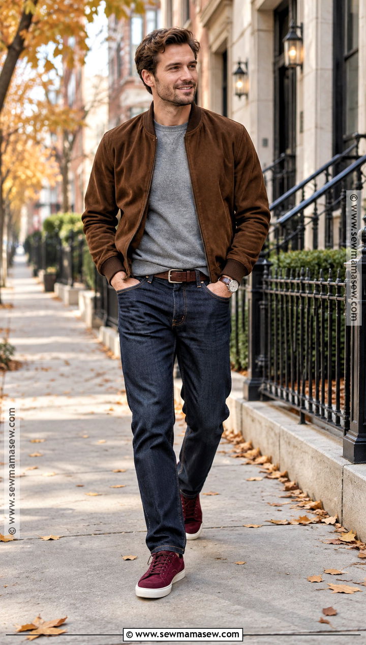 Burgundy Sneakers With Dark Denim - 15 mens fall sneakers