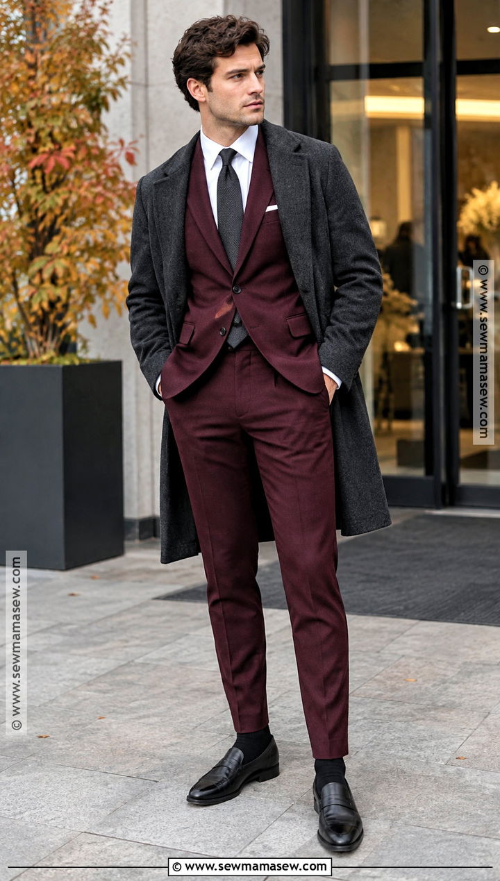 Burgundy Suit Fall Cocktail Attire - 15 mens fall cocktail attire ideas