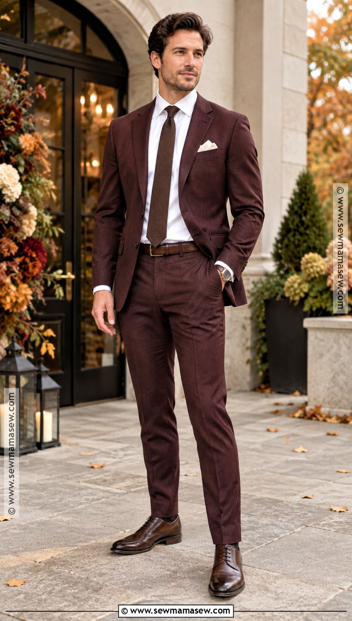 Burgundy Suit Fall Wedding Attire - 20 mens fall wedding attire ideas