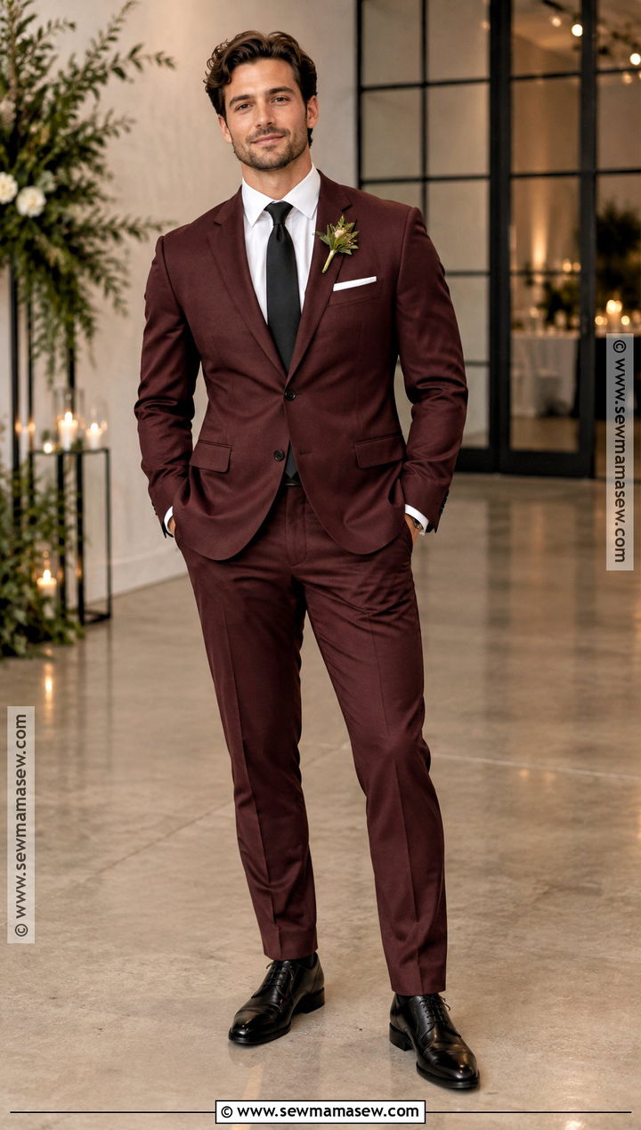 Burgundy Suit Groom Attire - 15 october wedding groom attire ideas