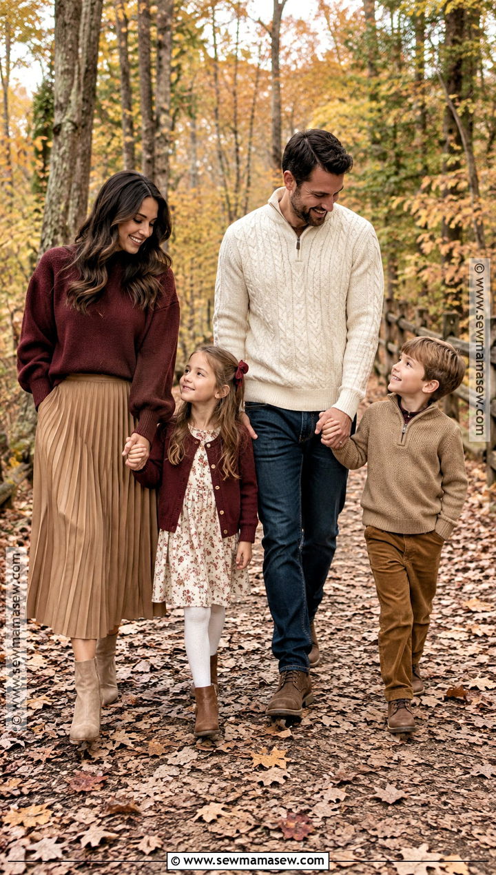 Burgundy Sweater Family Picture Outfit - 20 fall family pictures outfits burgundy