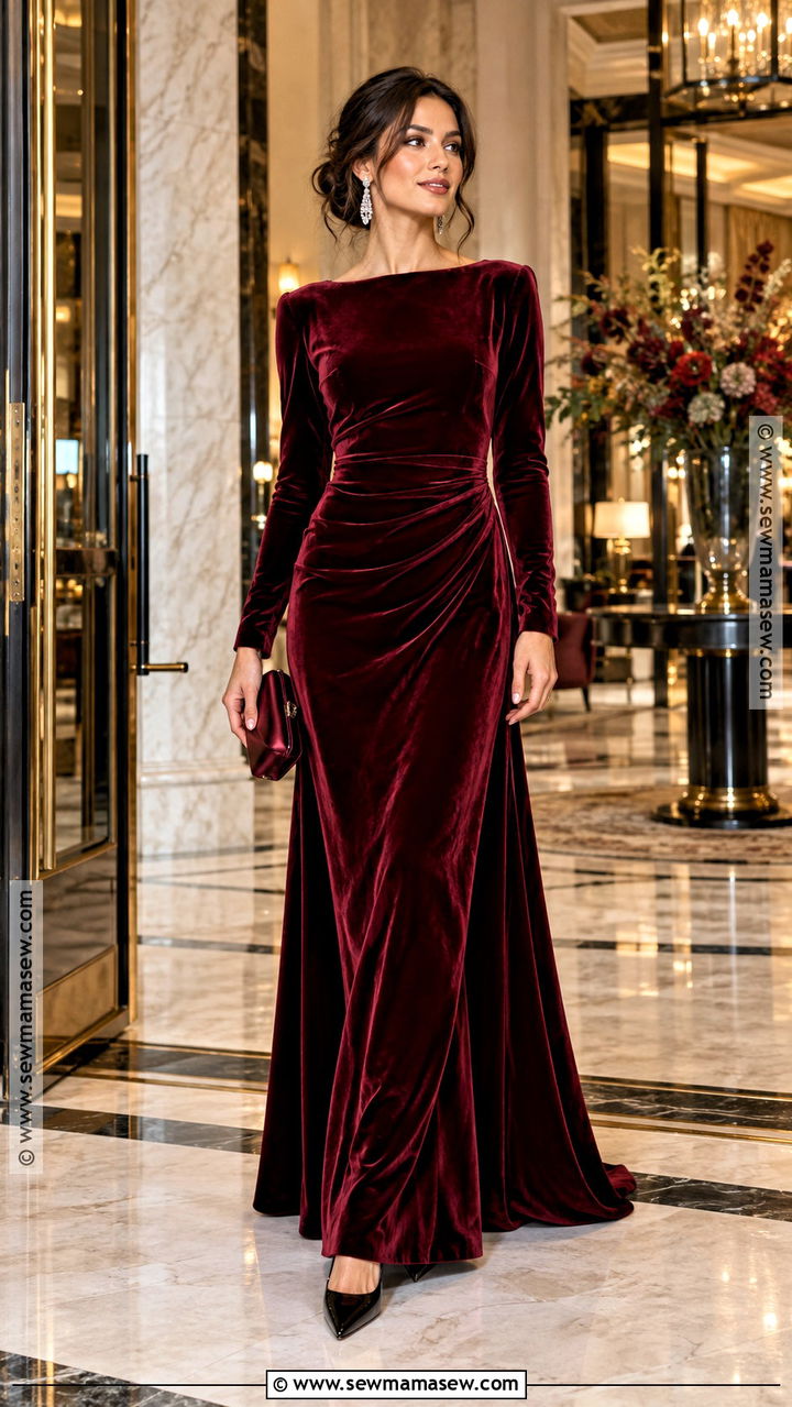 Burgundy Velvet Fall Formal Outfit - 20 fall formal outfits for women