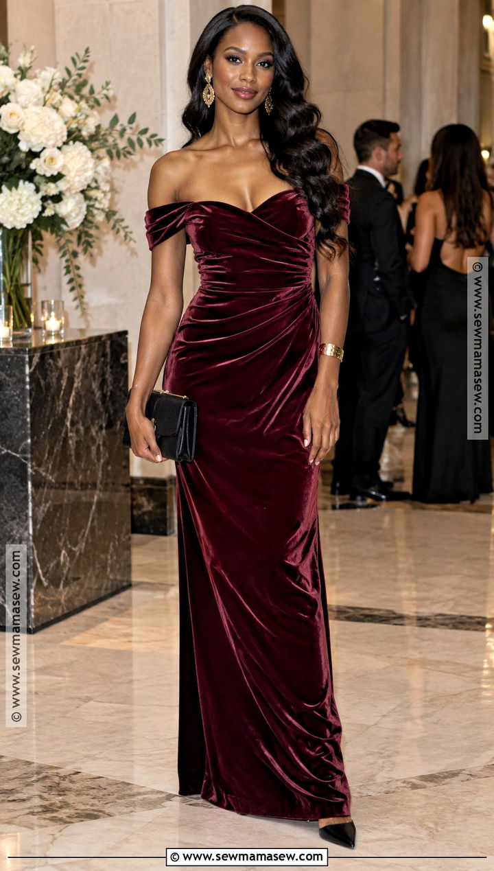 Burgundy Velvet Fall Wedding Guest Outfit - 15 fall wedding guest outfit ideas for black women