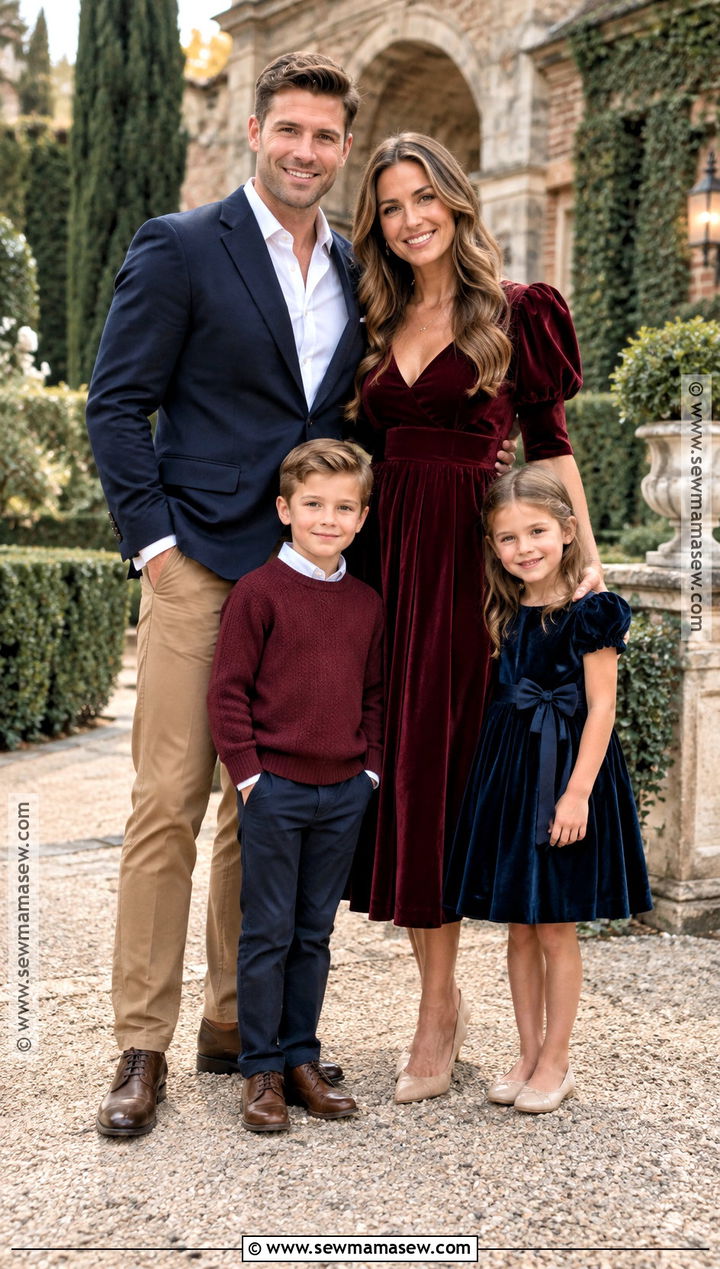 Burgundy Velvet Family Picture Outfit - 20 fall family pictures outfits burgundy