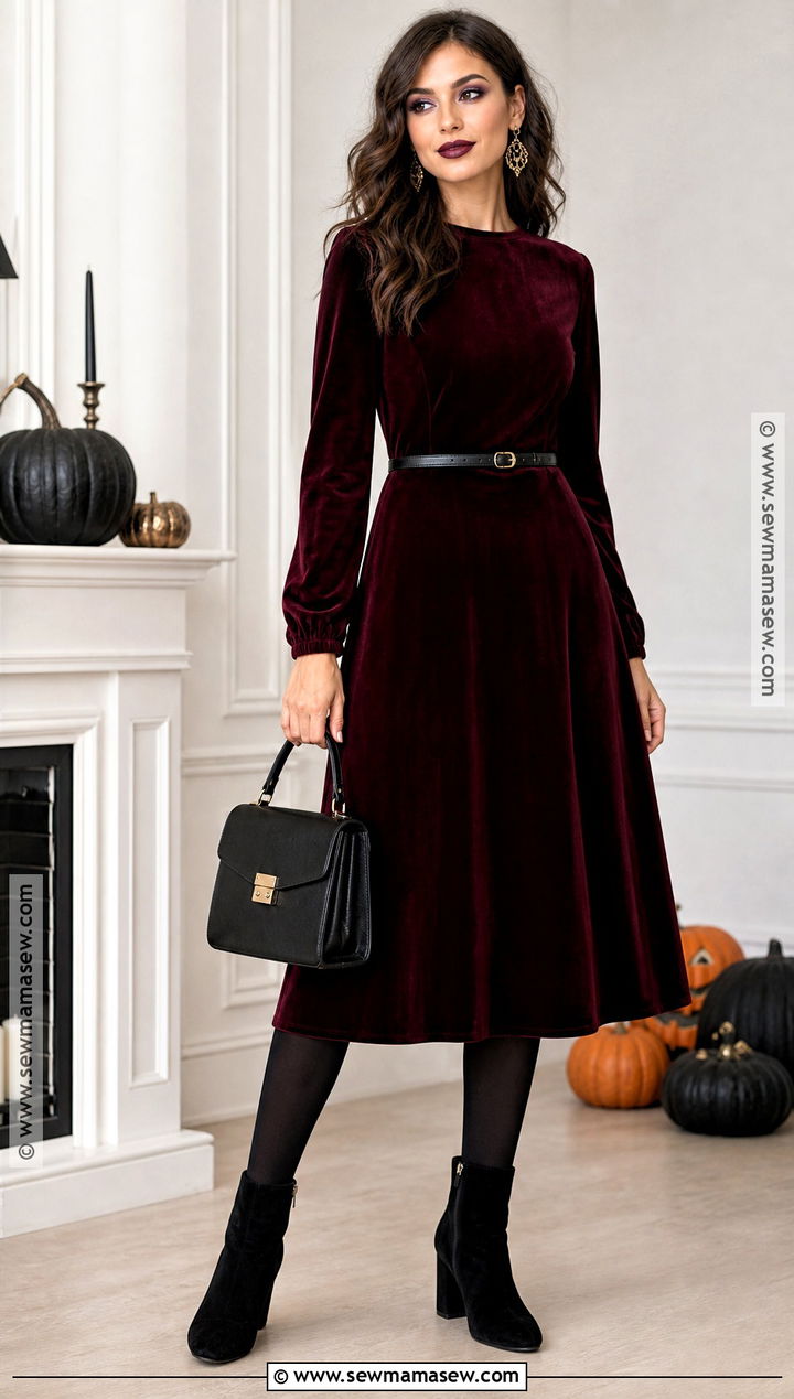 Burgundy Velvet Halloween Outfit - 50 halloween outfit ideas