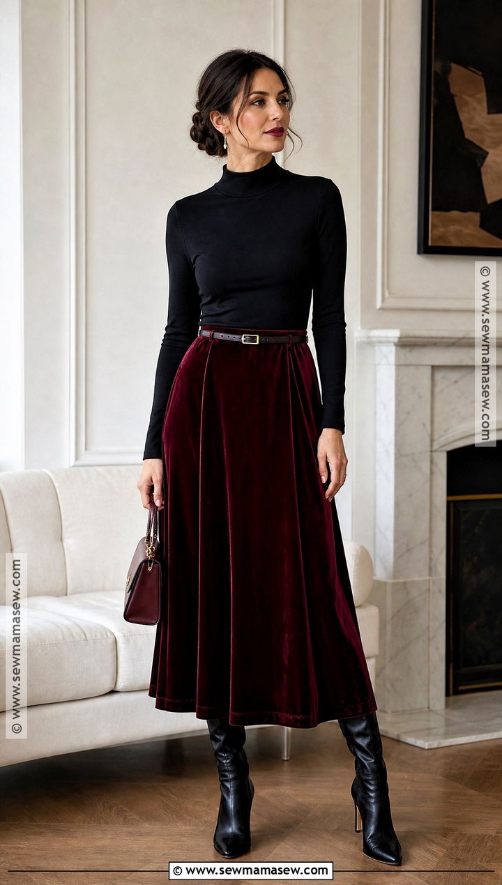 Burgundy Velvet Halloween Outfit - 30 Fun Halloween Outfits
