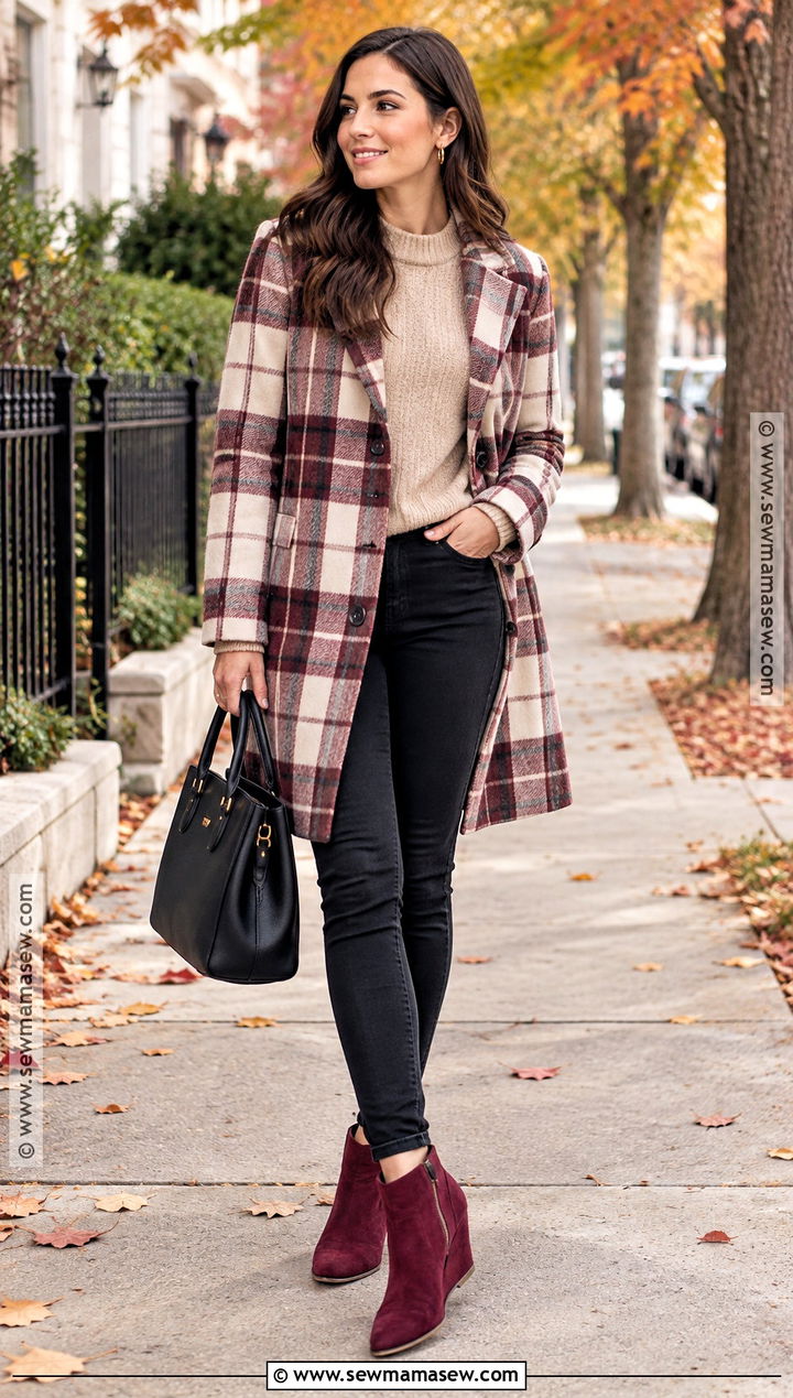 Burgundy Wedge Boots With Black Jeans - 15 Fall Fashion Wedge Boots