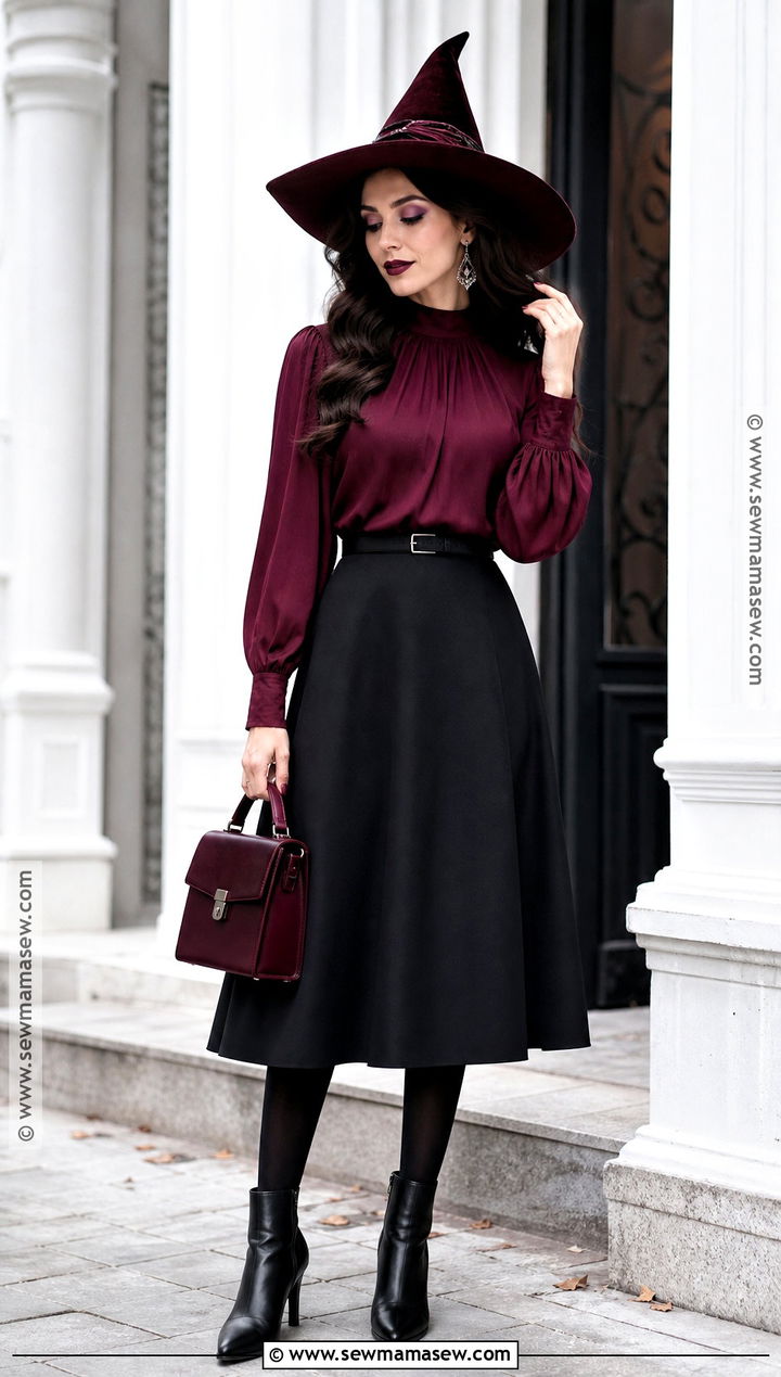 Burgundy Witch Outfit - 35 witches outfit ideas