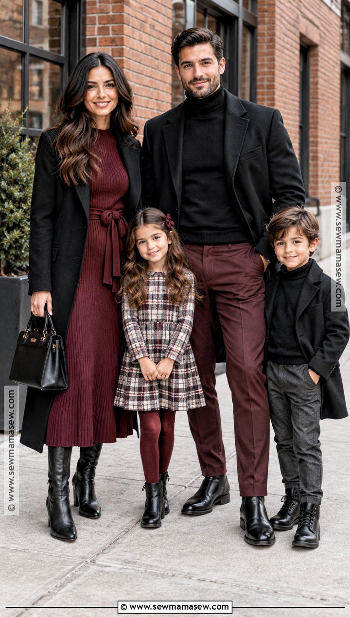 Burgundy and Black Family Picture Outfit - 20 fall family pictures outfits burgundy