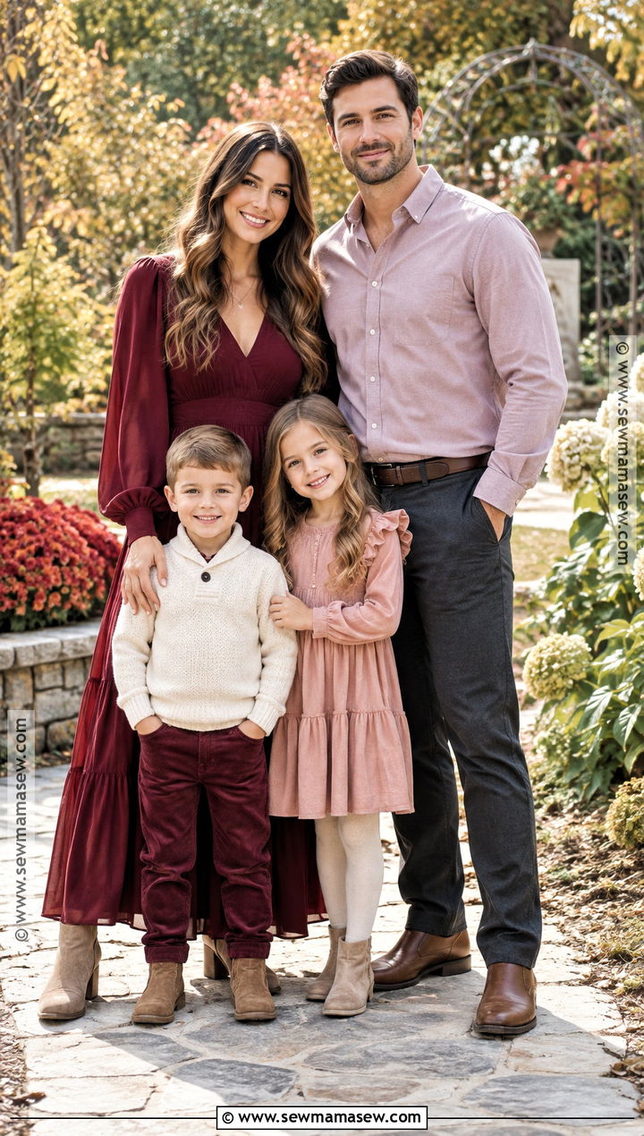 Burgundy and Blush Fall Family Outfits - 25 fall family outfits