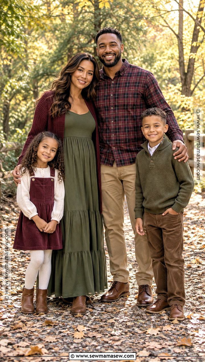 Burgundy and Olive Family Picture Outfit - 20 fall family pictures outfits burgundy