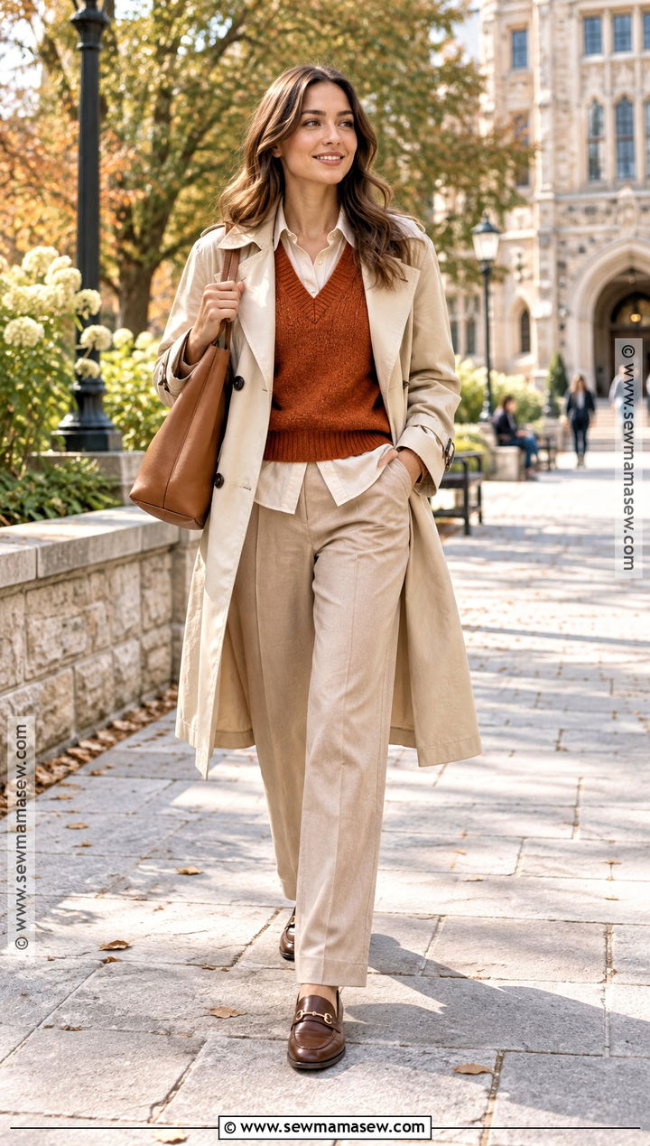 Burnt Orange And Beige Fall Outfit - 25 Fall Colors Outfits