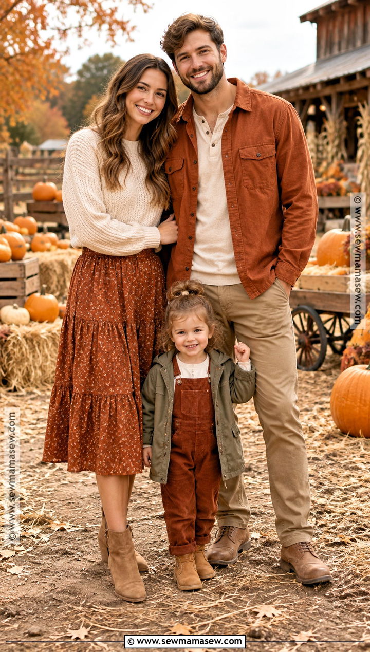 Burnt Orange And Khaki Family Picture Outfit - 15 fall family of 3 pictures outfits