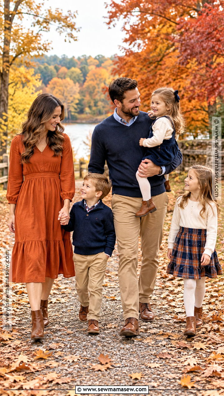 Burnt Orange And Navy Family Photo Outfits - 20 Family Photo Outfits Fall Color Schemes Picture Ideas Winter