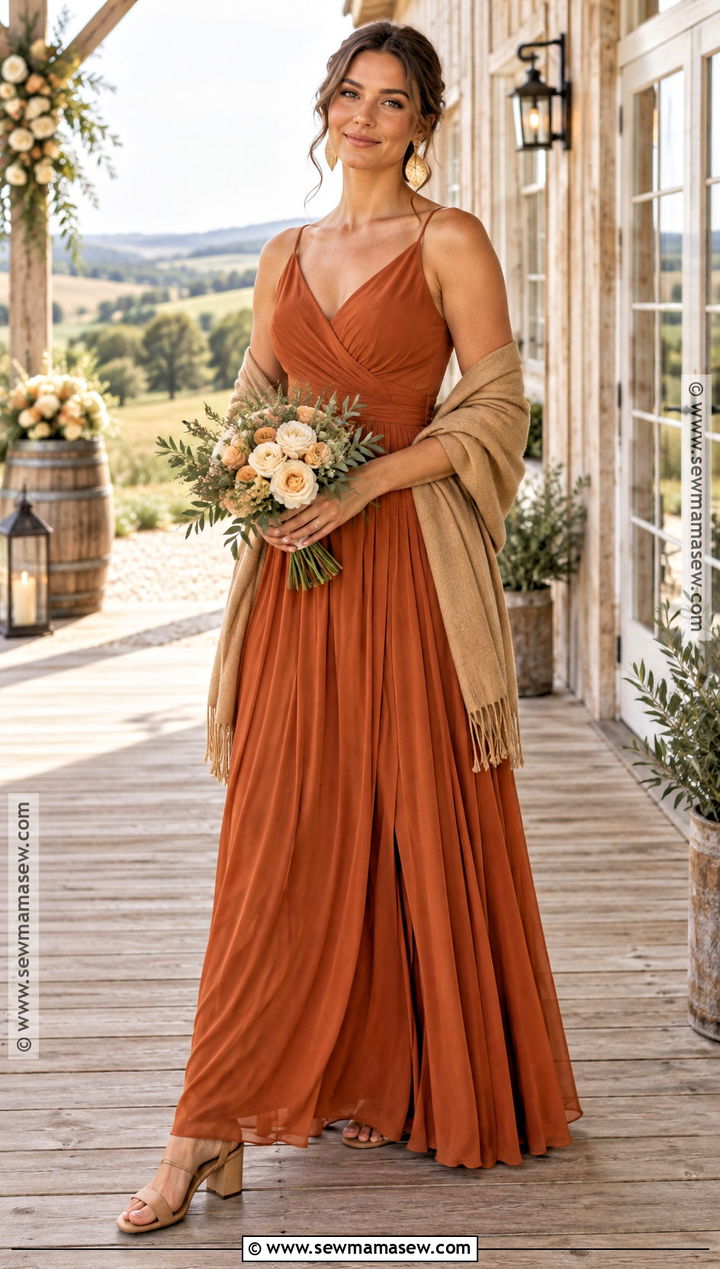Burnt Orange Bridesmaid Dress - 15 Rustic Fall Wedding Colors Bridesmaid Dresses